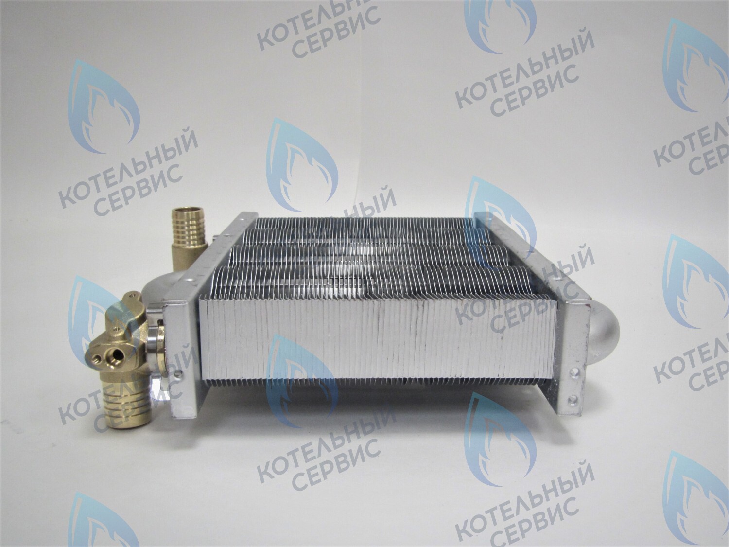 EM021-142-Фитинг-Комп Теплообменник первичный основной (с фитингами) 142мм 67 FIN (100 HSG/ICH/MSC) DAEWOO в Барнауле