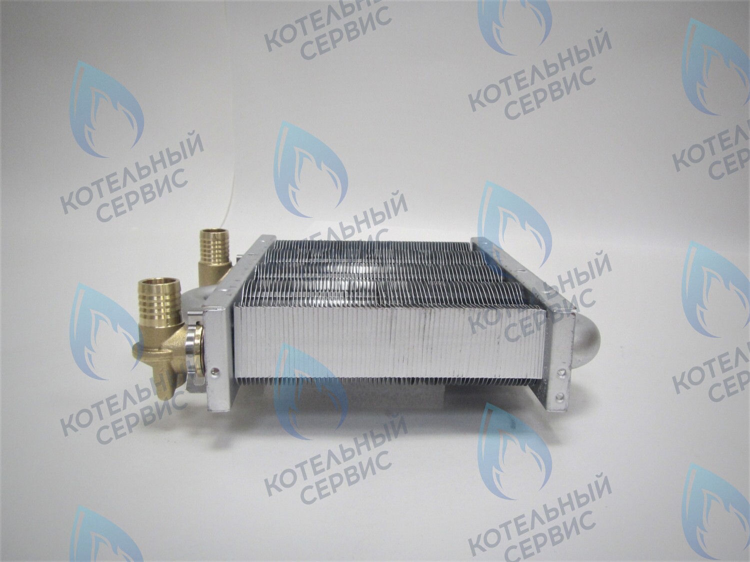 EM021-142-Фитинг-Комп Теплообменник первичный основной (с фитингами) 142мм 67 FIN (100 HSG/ICH/MSC) DAEWOO в Барнауле