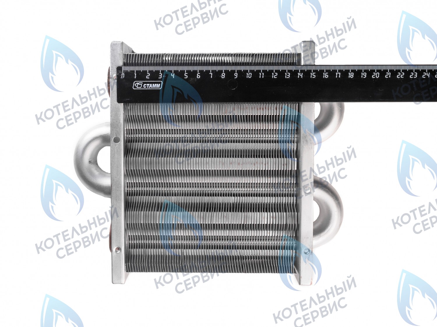 EM021-142 Теплообменник первичный основной (без фитингов) 142мм 67 FIN (100 HSG/ICH/MSC) DAEWOO (3318111100, 3318111120) в Барнауле