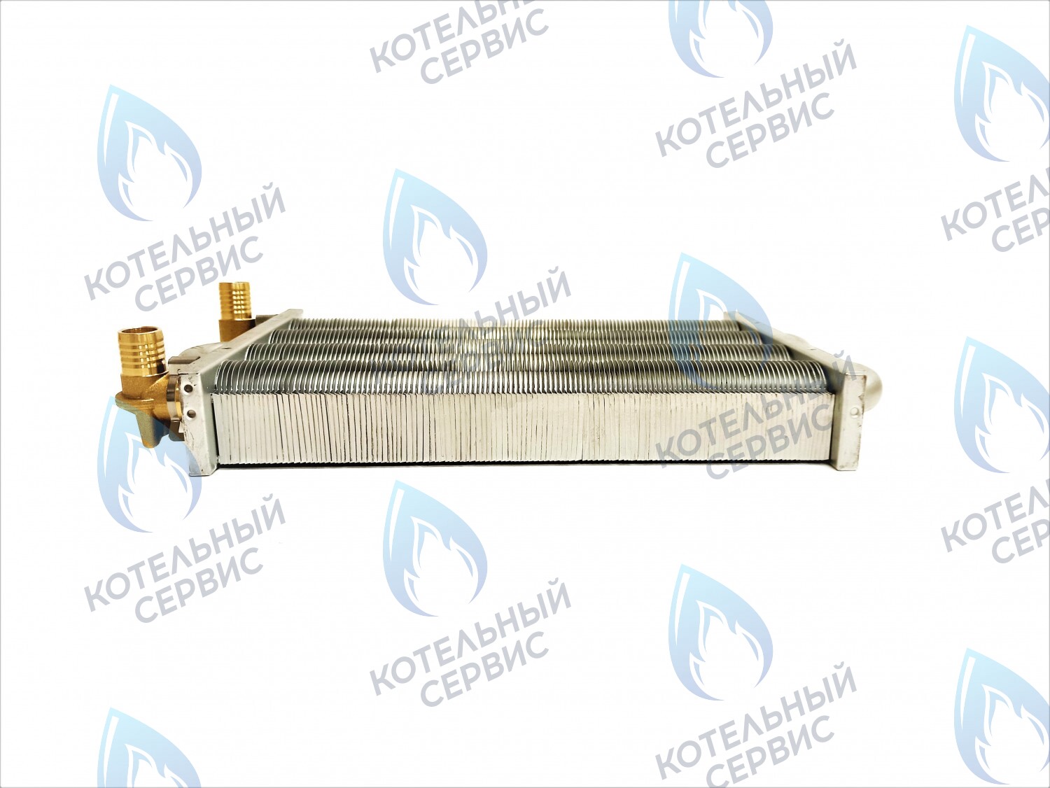 EM021-280-Фитинг-Комп Теплообменник отопления с фитингами (280 мм) 122 FIN (250-300MSC) DAEWOO в Барнауле