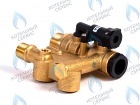 Трехходовой клапан (Гидроузел трехходового крана) латунь FERROLI