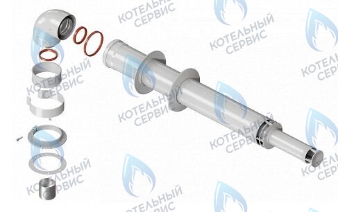 VTL-01-1 Коаксиальный комплект дымохода 60/100 1м VIVAT АНТИЛЕД (универсальный, все кроме Immergas/Navien) в Барнауле