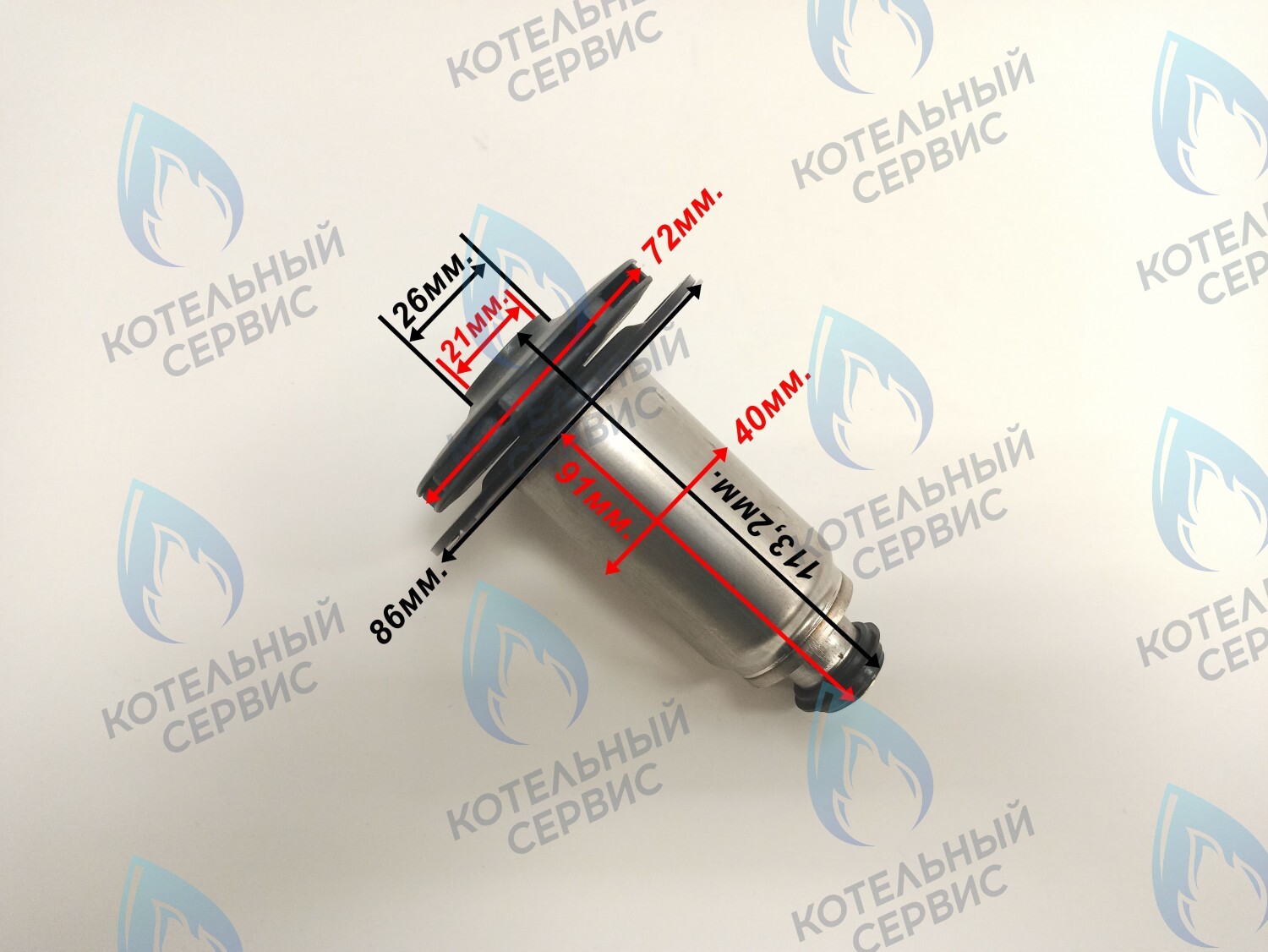 PPR-W21CW-40LONG-02 Втулка ротор насоса (по часовой стрелке) аналог WILO 15/7 (втулка 40мм, длинная 90мм, колесо 72/21мм) в Барнауле