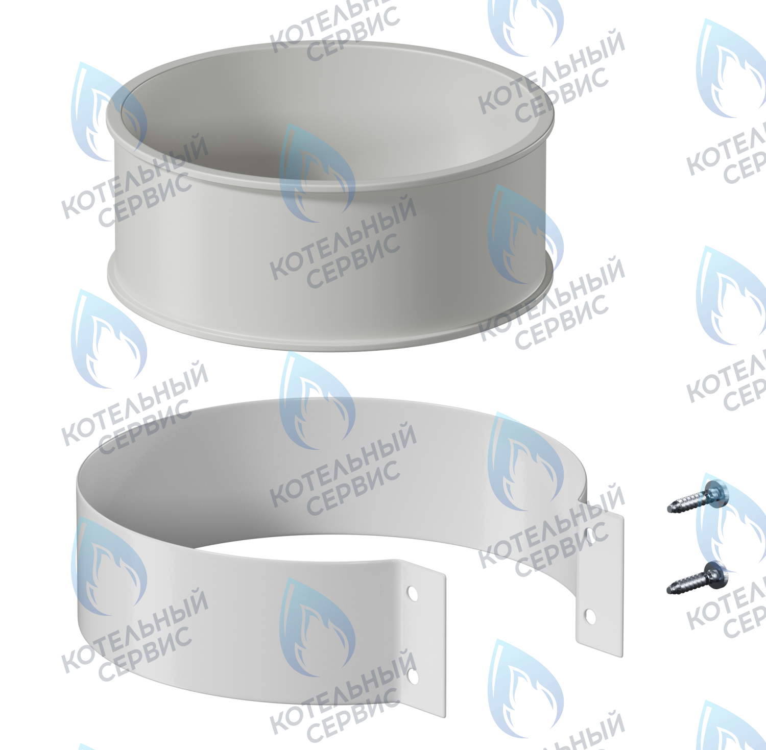 H-01 Хомут комплект KRATS D100, резиновый хомут, хомут стальной гнутый, саморезы 2 шт в Барнауле