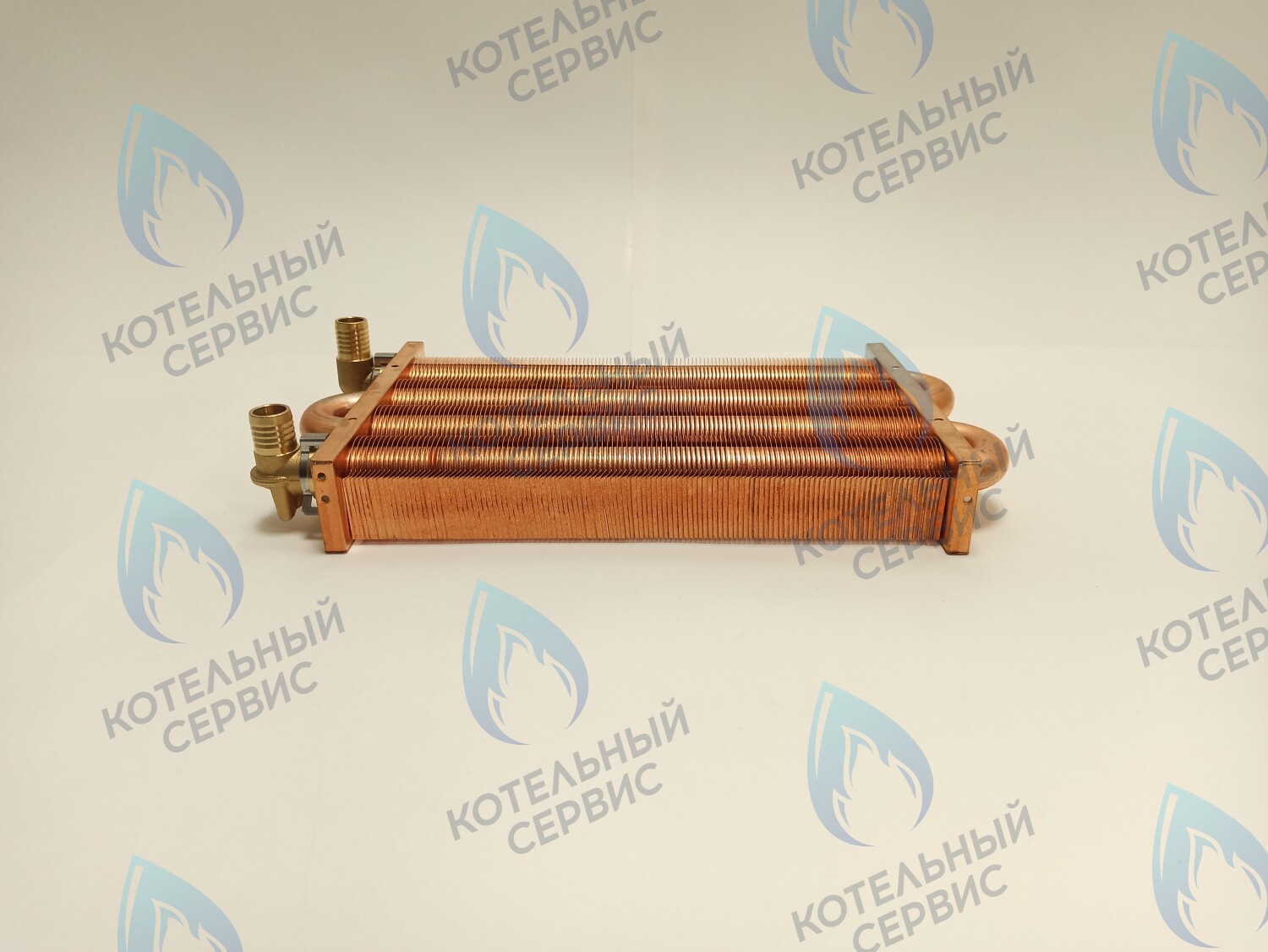 EM021-280-02-Фитинг-Комп Теплообменник отопления медный с фитингами (280 мм) 122 FIN (250-300MSC) DAEWOO в Барнауле
