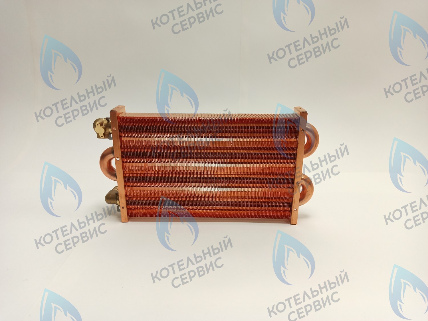 EM021-280-02-Фитинг-Комп Теплообменник отопления медный с фитингами (280 мм) 122 FIN (250-300MSC) DAEWOO в Барнауле