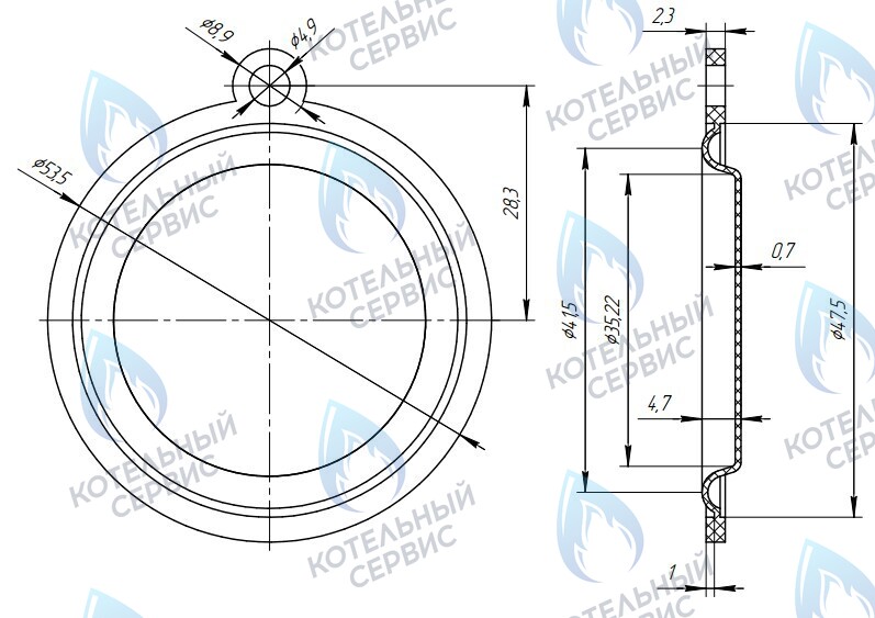 1319 Мембрана (диафрагма) 54мм для газовой колонки VS /аналог/ в Барнауле